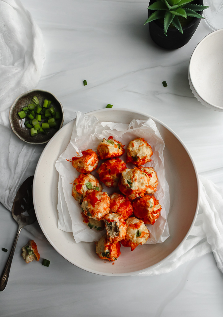 Bocconcini Stuffed Buffalo Chicken Meatballs